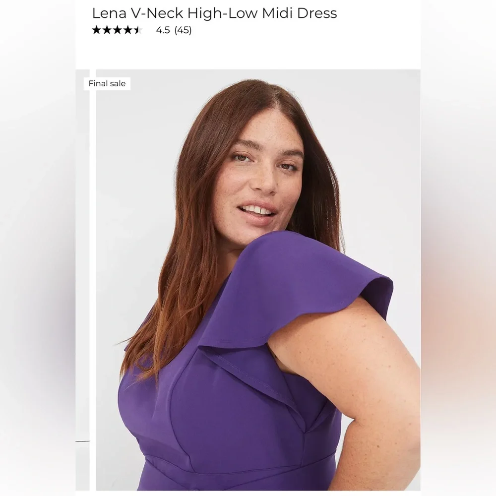 Lane Bryant Lena v-neck high low midi dress size 18 - Picture 10 of 13